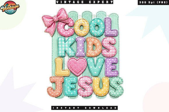 Cool Kids Love Jesus Patchwork PNG: A Design Evaluation
