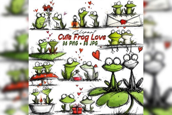 Cute Frog Clipart for Valentine's Day: A Whimsical Touch for Your Creative Projects