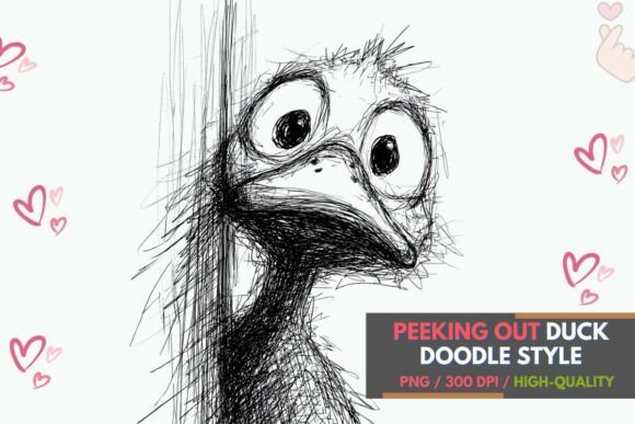 Cute Peeking Duck Clipart Sublimation: A Playful Addition to Your Creative Toolkit