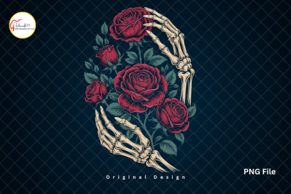 Embracing the Dark Romance: The Art of the Floral Gothic Skeleton Hand Rose PNG
