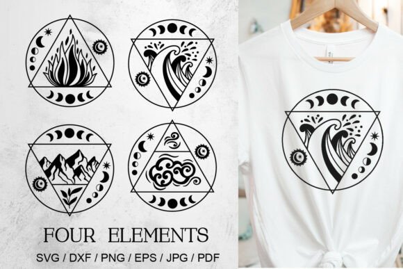 Four Elements SVG Boho Symbol Set: A Versatile Design Resource for Crafters