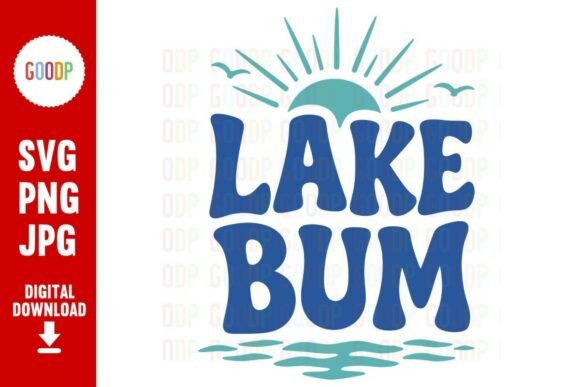 Lake Bum Summer Sunset Beach SVG Design