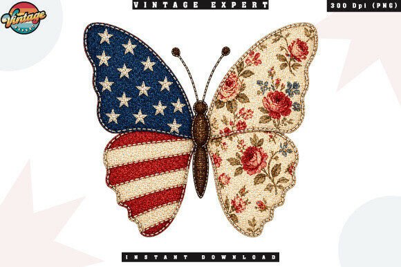 Patriotic Butterfly Leopard Patchwork: A Fusion of Americana and Wild Style