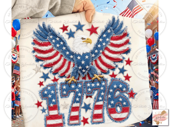 Unlocking Creativity with the 1776 Patriotic Eagle Patchwork PNG Collection