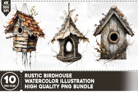 Unlocking Creativity with the Rustic Birdhouse PNG Bundle: A Versatile Design Resource for Commercial Use
