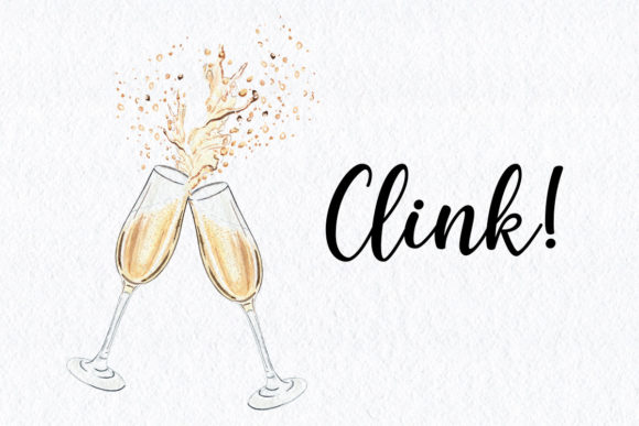 Watercolor Champagne Glasses for Creative Projects