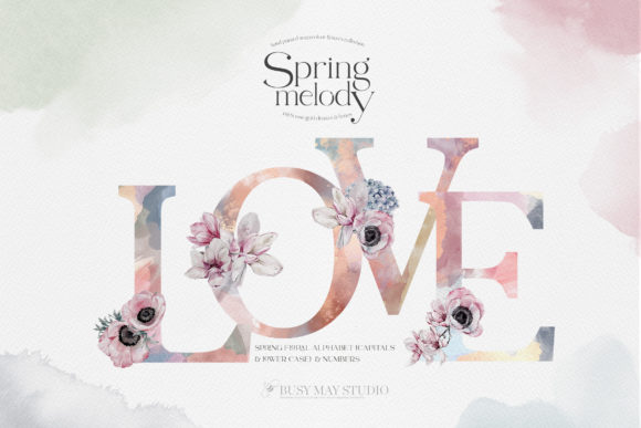 Watercolor Floral Alphabet Numbers PNG: A Spring Melody for Your Designs