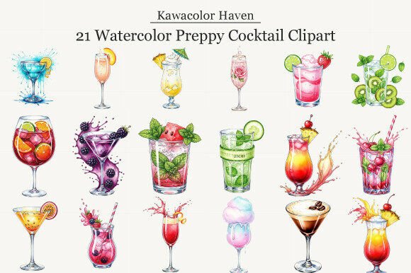 Watercolor Preppy Cocktail Clipart: A Creative Resource Guide