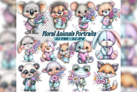 Whimsical Floral Animals Portraits Clipart: A Guide to Elevating Your Designs