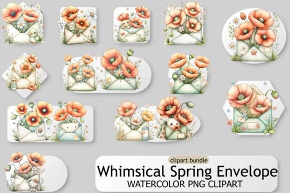 Whimsical Spring Envelope Clipart: A Creative Tool for Seasonal Projects