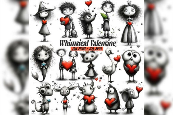 Whimsical Valentine Couples Clipart: A Romantic Touch for Modern Creators